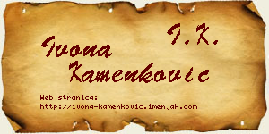 Ivona Kamenković vizit kartica
